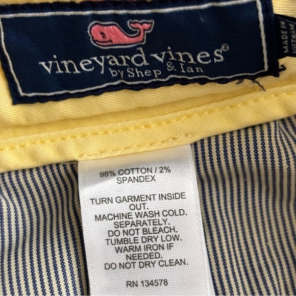 Vineyard Vines Men’s Slim Straight Stretch Breaker Pants Lemon Drop 30x32 New - Picture 6 of 9